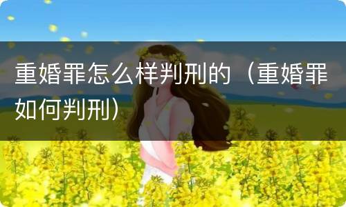 重婚罪怎么样判刑的（重婚罪如何判刑）