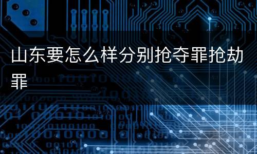 山东要怎么样分别抢夺罪抢劫罪