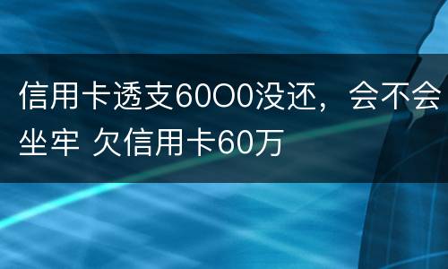 信用卡透支60O0没还，会不会坐牢 欠信用卡60万