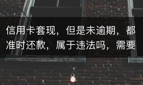 信用卡套现，但是未逾期，都准时还款，属于违法吗，需要付法律责任吗
