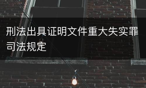 刑法出具证明文件重大失实罪司法规定