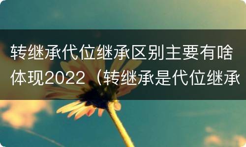转继承代位继承区别主要有啥体现2022（转继承是代位继承吗）