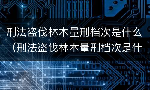 刑法盗伐林木量刑档次是什么（刑法盗伐林木量刑档次是什么）