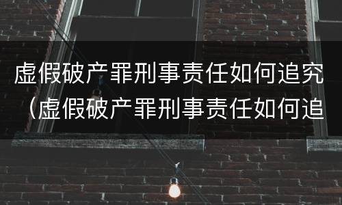 虚假破产罪刑事责任如何追究（虚假破产罪刑事责任如何追究的）