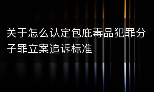 关于怎么认定包庇毒品犯罪分子罪立案追诉标准