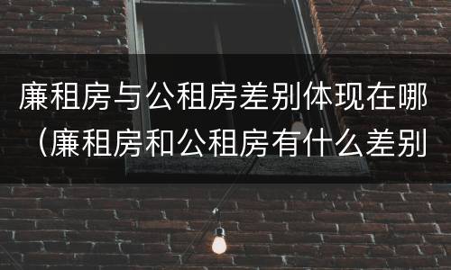 廉租房与公租房差别体现在哪（廉租房和公租房有什么差别）