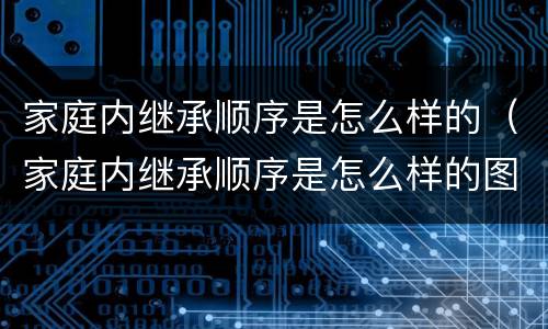 家庭内继承顺序是怎么样的（家庭内继承顺序是怎么样的图片）