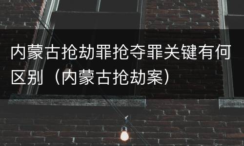 内蒙古抢劫罪抢夺罪关键有何区别（内蒙古抢劫案）