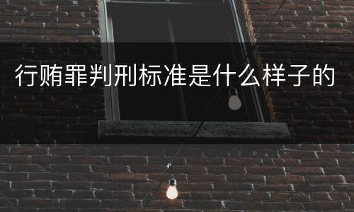 行贿罪判刑标准是什么样子的