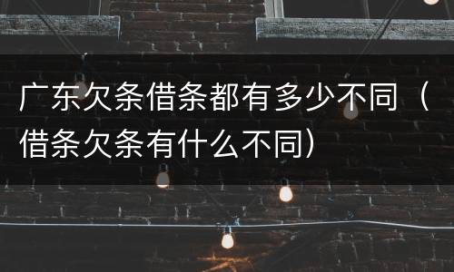 广东欠条借条都有多少不同（借条欠条有什么不同）