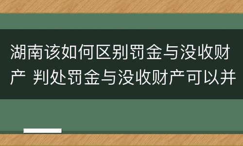 湖南该如何区别罚金与没收财产 判处罚金与没收财产可以并罚吗