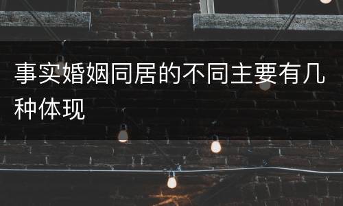 事实婚姻同居的不同主要有几种体现
