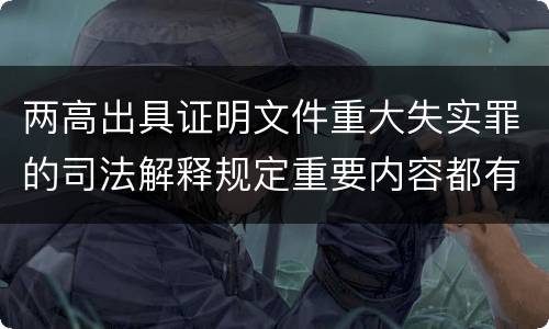 两高出具证明文件重大失实罪的司法解释规定重要内容都有哪些