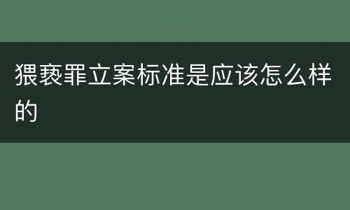 猥亵罪立案标准是应该怎么样的