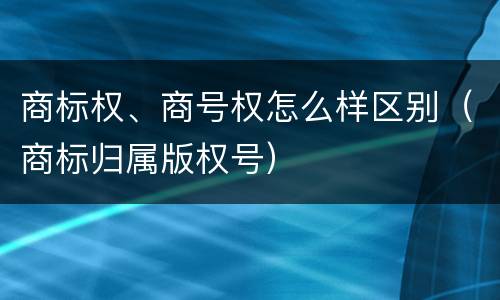 商标权、商号权怎么样区别（商标归属版权号）