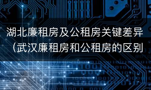 湖北廉租房及公租房关键差异（武汉廉租房和公租房的区别）