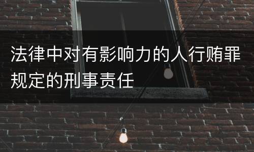 法律中对有影响力的人行贿罪规定的刑事责任