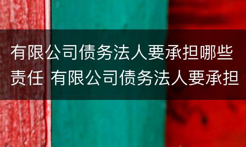 有限公司债务法人要承担哪些责任 有限公司债务法人要承担哪些责任呢