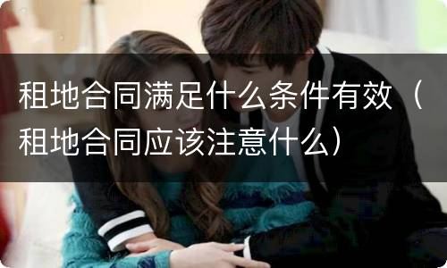 租地合同满足什么条件有效（租地合同应该注意什么）