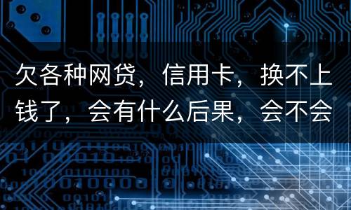 欠各种网贷，信用卡，换不上钱了，会有什么后果，会不会坐牢