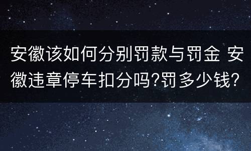 安徽该如何分别罚款与罚金 安徽违章停车扣分吗?罚多少钱?