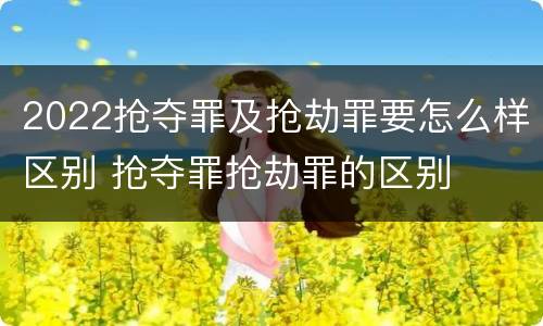 2022抢夺罪及抢劫罪要怎么样区别 抢夺罪抢劫罪的区别