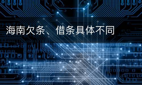 海南欠条、借条具体不同