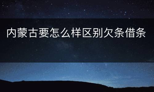 内蒙古要怎么样区别欠条借条