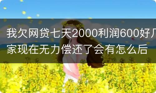 我欠网贷七天2000利润600好几家现在无力偿还了会有怎么后果