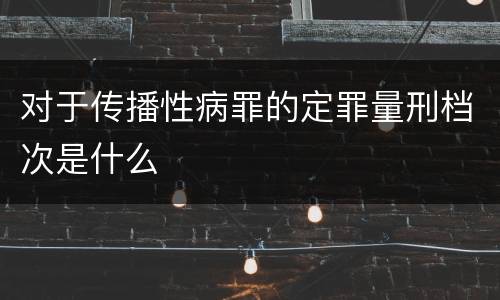 对于传播性病罪的定罪量刑档次是什么