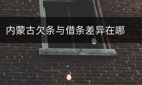 内蒙古欠条与借条差异在哪
