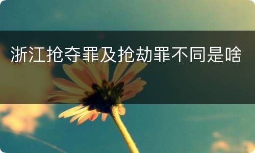 浙江抢夺罪及抢劫罪不同是啥