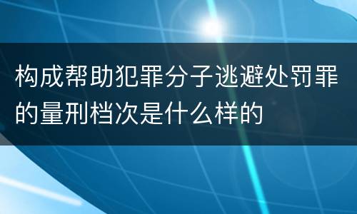 构成帮助犯罪分子逃避处罚罪的量刑档次是什么样的