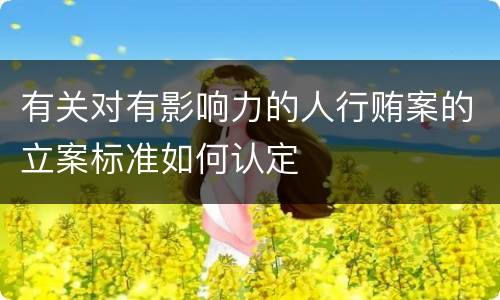 有关对有影响力的人行贿案的立案标准如何认定