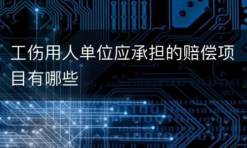 工伤用人单位应承担的赔偿项目有哪些