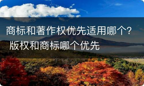 商标和著作权优先适用哪个？ 版权和商标哪个优先