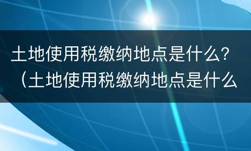 土地使用税缴纳地点是什么？（土地使用税缴纳地点是什么单位）