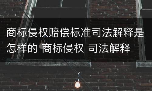 商标侵权赔偿标准司法解释是怎样的 商标侵权 司法解释