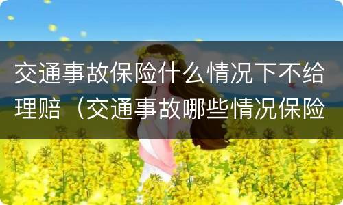 交通事故保险什么情况下不给理赔（交通事故哪些情况保险不赔）