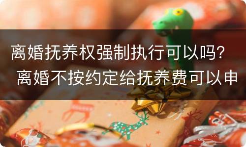 离婚抚养权强制执行可以吗？ 离婚不按约定给抚养费可以申请强制执行吗