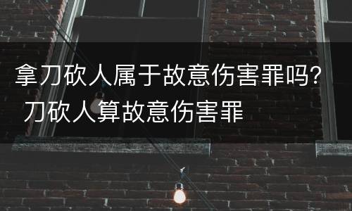 拿刀砍人属于故意伤害罪吗？ 刀砍人算故意伤害罪