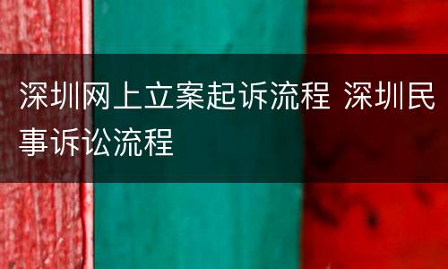 深圳网上立案起诉流程 深圳民事诉讼流程