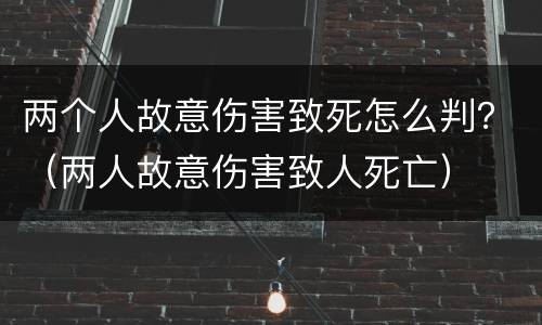 两个人故意伤害致死怎么判？（两人故意伤害致人死亡）