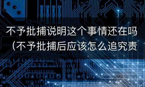 不予批捕说明这个事情还在吗（不予批捕后应该怎么追究责任）