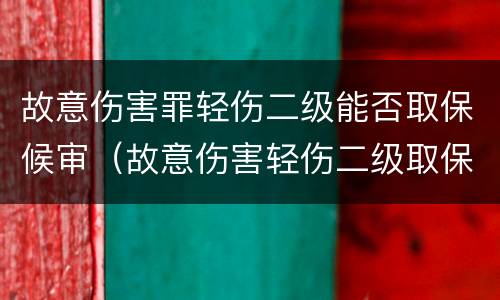 故意伤害罪轻伤二级能否取保候审（故意伤害轻伤二级取保候审怎么判）