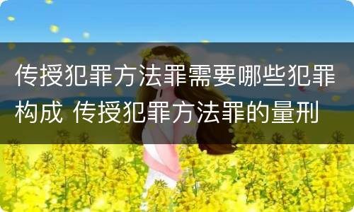传授犯罪方法罪需要哪些犯罪构成 传授犯罪方法罪的量刑