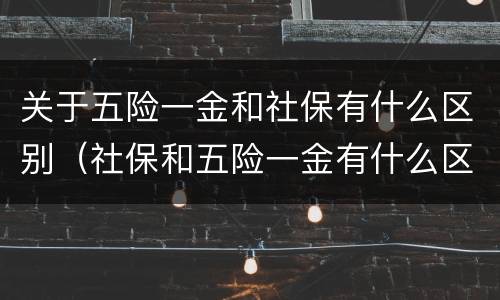 关于五险一金和社保有什么区别（社保和五险一金有什么区别吗）