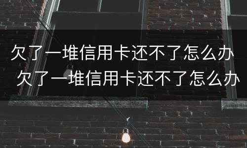 欠了一堆信用卡还不了怎么办 欠了一堆信用卡还不了怎么办呢