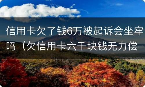 信用卡欠了钱6万被起诉会坐牢吗（欠信用卡六千块钱无力偿还,被起诉了会不会坐牢）