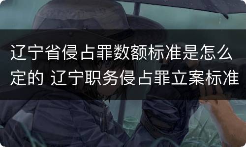 辽宁省侵占罪数额标准是怎么定的 辽宁职务侵占罪立案标准